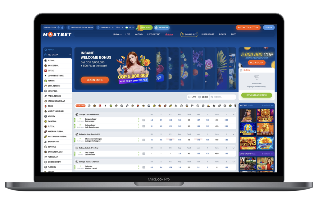 Mostbet: O'zbekistondagi eng yaxshi onlayn kazino